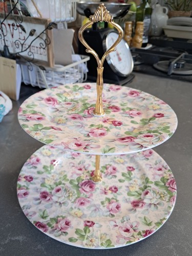 Two tier cake stand - cake, by