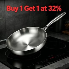 304 stainless steel frying pan - steel,