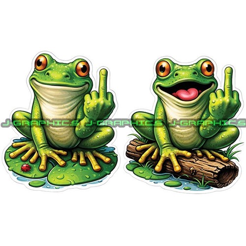 Frog middle finger funny - finger, vinyl