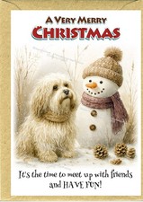 Lhasa Apso Dog Christmas Card  (4" x 6") - Blank inside - by Starprint