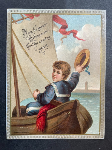 Victorian greeting card sailor - victorian,