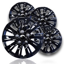 15" Gloss Black Hubcaps Snap
