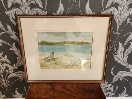 Topless women beach framed - on,