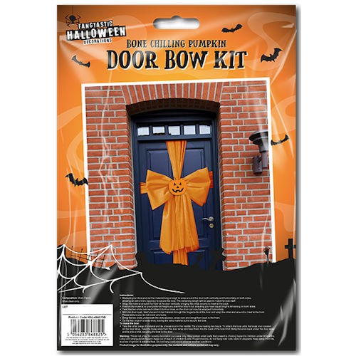 Halloween door bow orange - halloween,