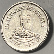 2008 Bailiwick of Jersey 5p Five Pence Coin - Seymour Tower (offshore defence)