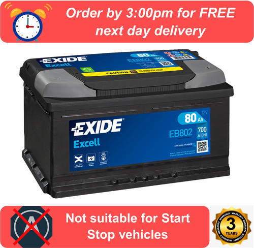 Eb802 exide excell car - excell, battery