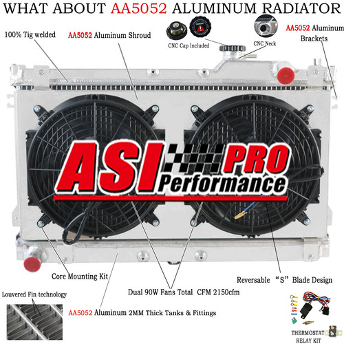 3rows radiator shroud - radiator, fan