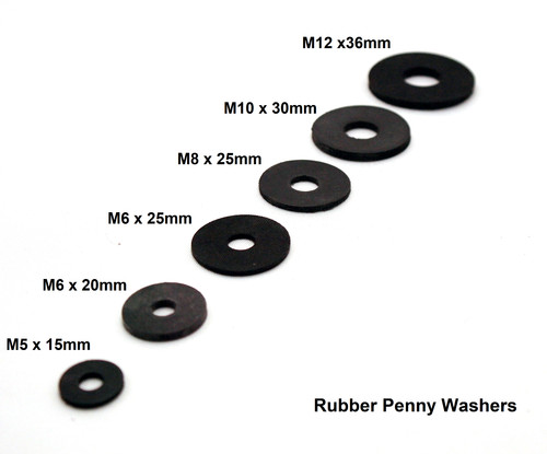 Rubber penny washers m5x 15mm - rubber,