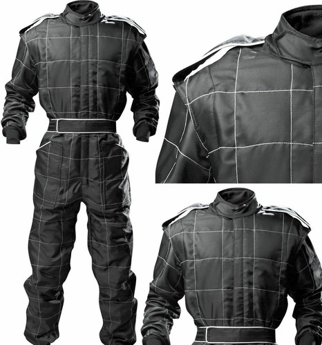 Adult black race suit overalls - black,