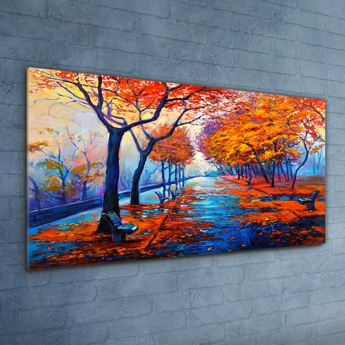 Painting park trees - trees, autumn
