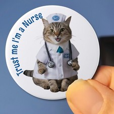 Funny nurses badge, gift for
