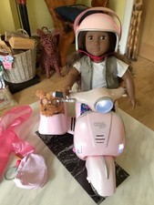 Our Generation Ride Along Scooter & Sidecar with Doll & Dog (Lights/Sounds) VGC