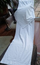 Vintage 1950s White Cotton Embroidered Long Bolster Cover & White Pillow Cover