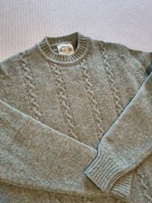 Genuine Vintage Real Shetland Wool Cable knit Knitted Jumper 10