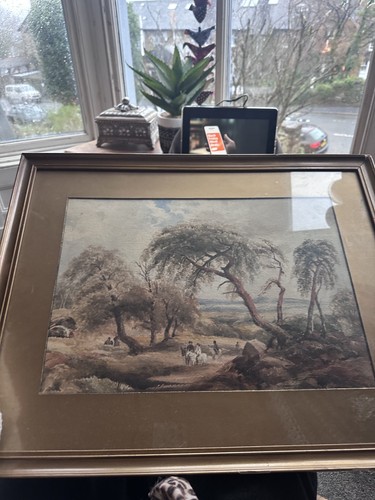 Vintage framed watercolour - vintage,