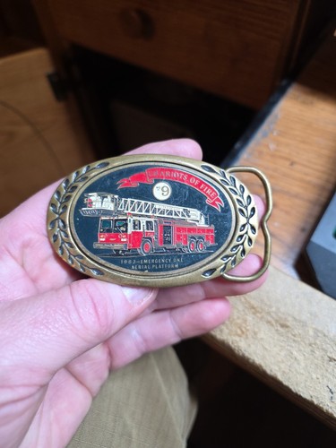 Fireman brass belt buckle - fireman's,