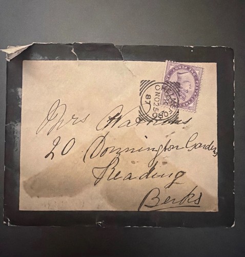 1887 mourning envelope - envelope, 1d