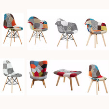 Patchwork Dining Chair Sloane Harper Lounge Chair Scandinavian Retro Armchair