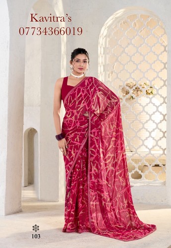 Saree indian georgette print - saree,