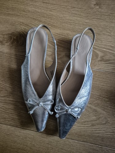 Silver kitten heel pointed - silver, heel,pointed