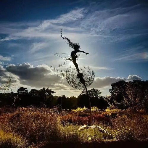 Dancing fairy statue steel - dancing,