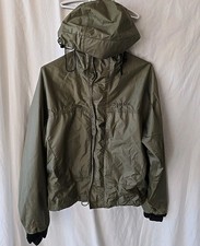 Simms Fly Fishing Jacket GORE-TEX Size S Green Rain Jacket Coat Drawstring Waist