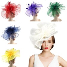 Large Feather Fascinator Wedding Headband Ladies Day Race Royal Ascot Aliceband