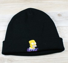 Vintage Homer Simpson Adults Beanie Hat 1999 Black The Simpsons Cartoon One Size
