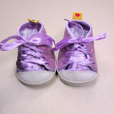 Build-A-Bear 2011 Purple Glitter Trainers Shoes with Satin Ribbon Laces