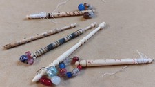 Antique And Vintage Lace Making Bobbins. Collectable Decorative Fibre Art Tools