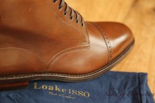 Loake 1880 Hyde Brown Leather Derby Brogue Boots Shoes UK 9 F US 10 EU 43 New