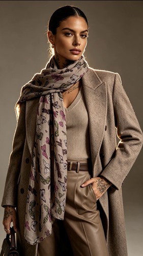 Purple green scarf - green,,