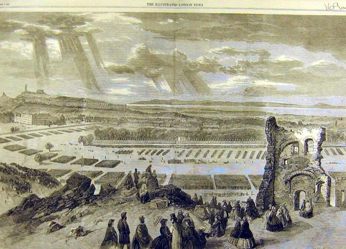 Old antique print 1860 - antique, royal