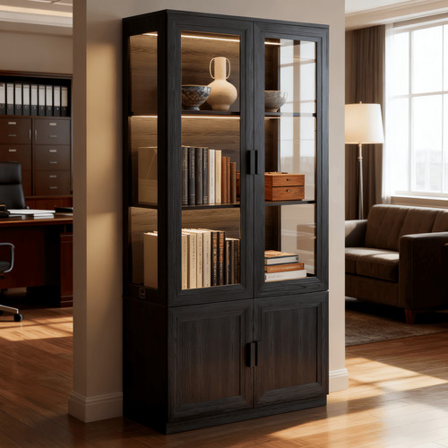 Modern glass bookcase - 66.9”,