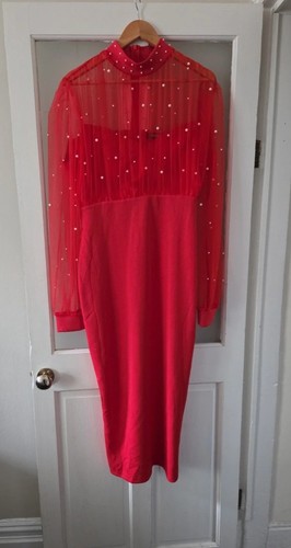 Red dress with - dress, pearl