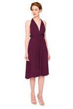2x or 3x Aubergine TwoBirds Convertible Bridesmaid Dresses (Knee-Length)