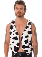 Men Cow Print Vest Sleeveless