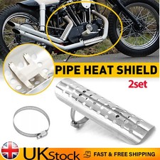 2x Universal Motorcycle Exhaust Muffler Pipe Heat Shield Guard Protective Cover