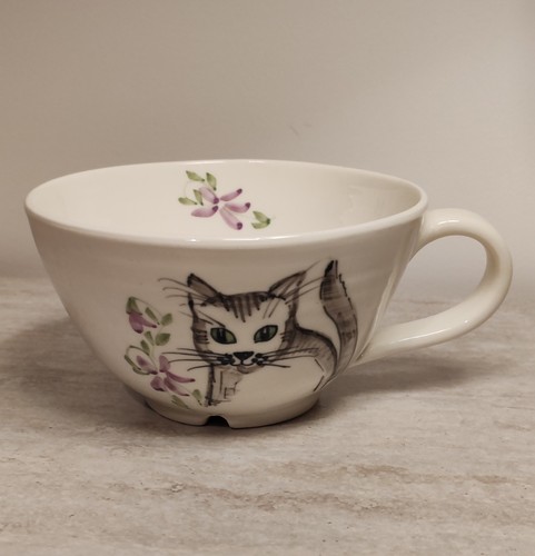 Vintage french cat cup - cat,