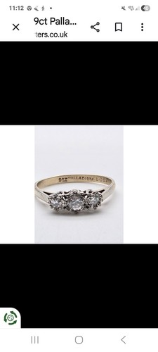 9ct diamond and palladium - and,