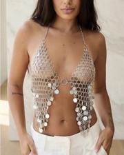 Silver Multilayer Sequin Chain