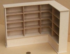 Dolls House Right Corner Shelf Unit MDF Wooden 1:12 Scale Mini Flat Pack tumdee