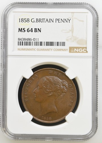 1858 penny queen victoria - penny.,