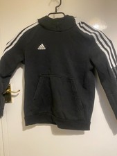 Adidas Boys Black 3 Stripes Tracktop-Sportswear-Fleece Material Size 15Pt, 19L