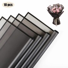 10pcs Flower Wrapping Paper Waterproof Gold Edge Bouquet Gift Packaging Sheets