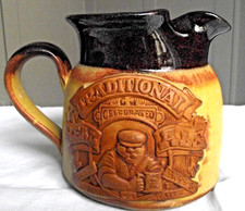 Stoneware Saltglaze Jug Real Ale Motif Studio made