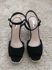 Lovely Ladies Black Wedge Sandals By Primark. Size 7 Excellent Condition