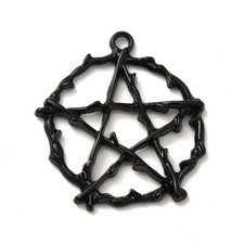 Black Pentagram Charms Twig