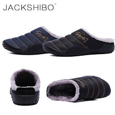 Mens Home Hotel Slippers Warm Fur Slip on Cozy Shoes Size Indoor Outdoor Winter