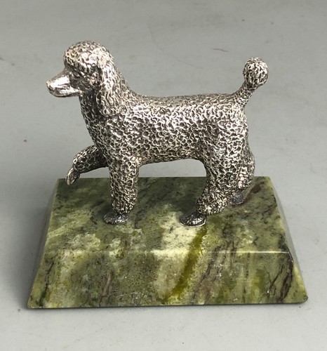 Antique silver poodle - poodle, dog
